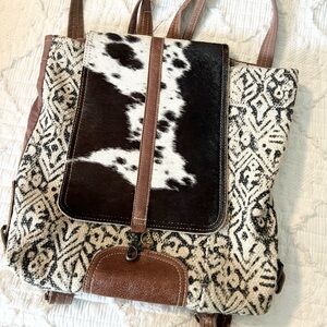 Myra backpack purse cow print